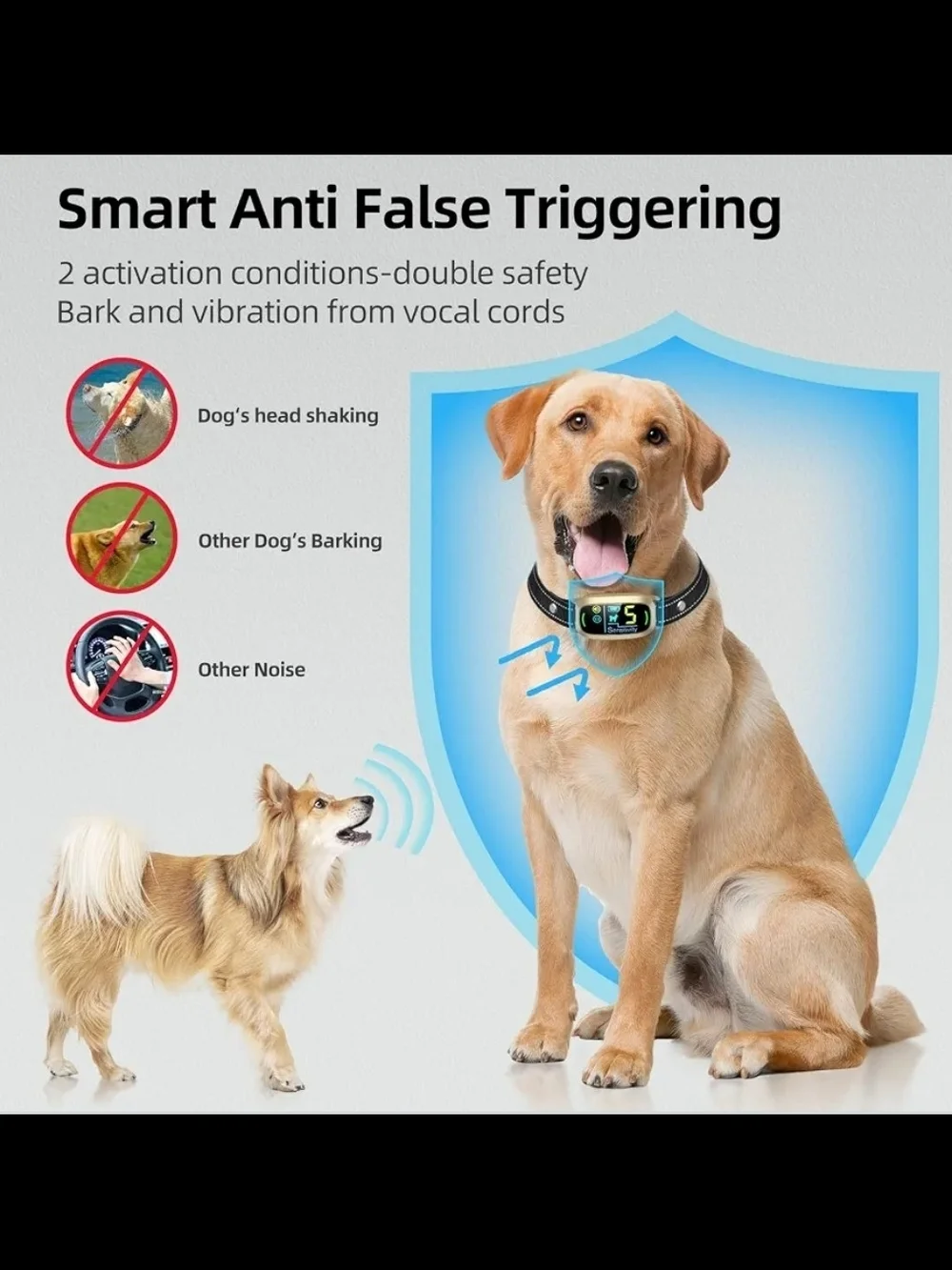 FAFAFROG Rechargeable Smart Dog Bark Training Collar with 5 Sensitivity Levels